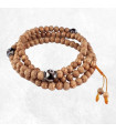 Mala bouddhiste authentique avec perles de lotus et Dzi.