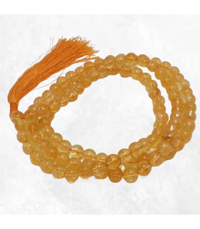 Mala tibétain en Citrine naturelle - Mala tibétain 108 perles