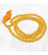 Mala bouddhiste en aigue-marine, 108 perles de jade jaune.