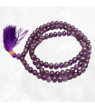 Mala tibétain en améthyste grade B – collier de108 perles authentiques