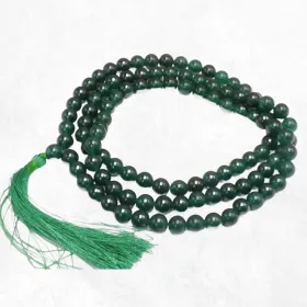 Mala tibetain de prières tibétain en Jade vert 8 mm - Mala tibétain 108 perles