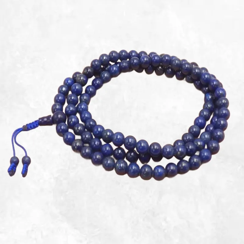 Mala de prières bouddhiste Lapis Lazuli grade AAA - Mala tibétain 108 perles