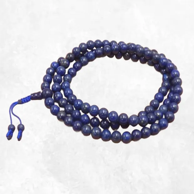 Mala de prières bouddhiste Lapis Lazuli grade AAA - Mala tibétain 108 perles