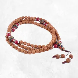 Mala Rudraksha 108 perles - Mala tibétain 108 perles