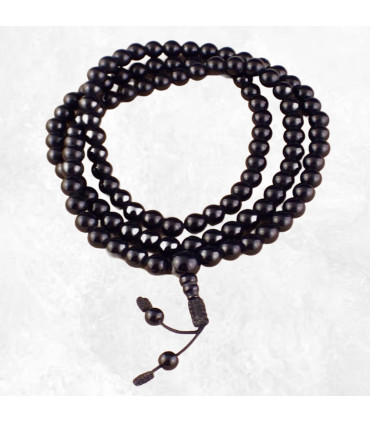 Mala de prières bouddhiste 108 perles Onyx noir Mala tibétain 108 perles BM26