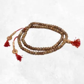 Mala tibétain 108 perles en os de buffle spirales - Mala tibétain 108 perles