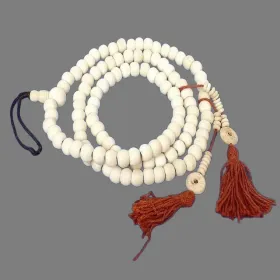 Mala tibétain 108 perles en os de buffle avec compteurs - Mala tibétain 108 perles