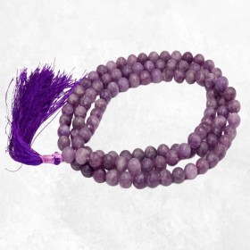 Mala tibétain bouddhiste 108 perles en Lépidolite