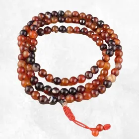 Mala tibetain bouddhiste 108 perles AGATES NATURELLES - Mala tibétain 108 perles