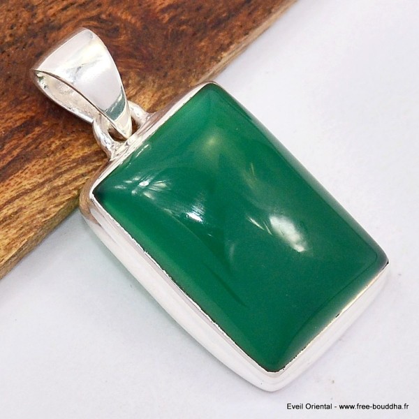 Pendentif Onyx Vert rectangulaire 