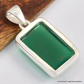 Pendentif Onyx Vert rectangulaire - Pendentifs pierres naturelles