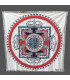 Nappe tibétaine en coton brodé bordeau rouge Tentures tibétaines Bouddha NTK4
