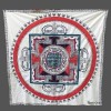 Nappe tibétaine en coton brodé bordeau rouge Tentures tibétaines Bouddha NTK4