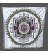 Nappe tibétaine en coton brodé écru kaki bordeau Tentures tibétaines Bouddha NTK6