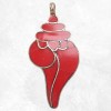 Conque tibétaine pendentif couleur corail