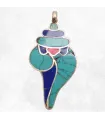 Conque tibétaine en pierres fantaisie - Pendentifs tibétains bouddhistes