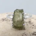 Bague Authentique Moldavite brute taille 52 (9) - Bijoux en Moldavite