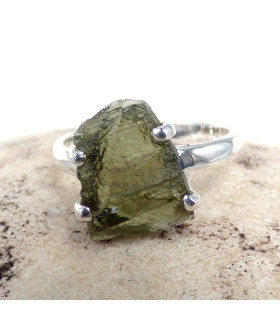 Bague en Modavite brute taille 52 (10) Bijoux en Moldavite SK50.10