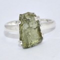 Bague argent Modavite brute taille 52 (12) Bijoux en Moldavite SK50.12