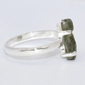 Bague argent Modavite brute taille 52 (12) Bijoux en Moldavite SK50.12