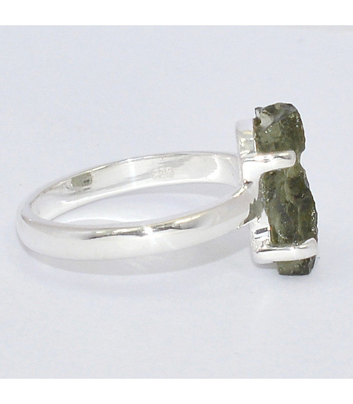 Bague argent Modavite brute taille 52 (12) Bijoux en Moldavite SK50.12