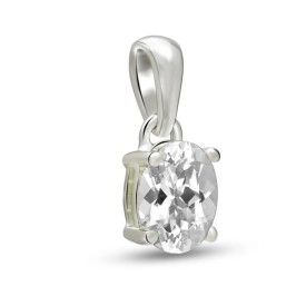 Pendentif Topaze blanche facettée authentique certifiée argent 925