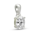 Pendentif Topaze blanche facettée authentique certifiée argent 925