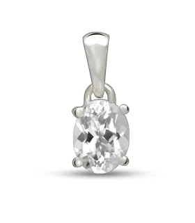 Pendentif Topaze blanche naturelle facettée serti griffes - Pendentifs pierres naturelles