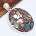 Pendentif Cavansite Authentique – Pierre rare en argent 925