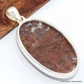 Pendentif oval en Cavansite sur roche-mère - Pendentifs pierres naturelles