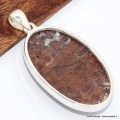 Pendentif Cavansite authentique ovale pierre naturelle et Argent 925
