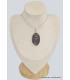 Pendentif oval en Cavansite sur roche-mère