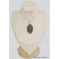 Pendentif oval en Cavansite sur roche-mère - Pendentifs pierres naturelles