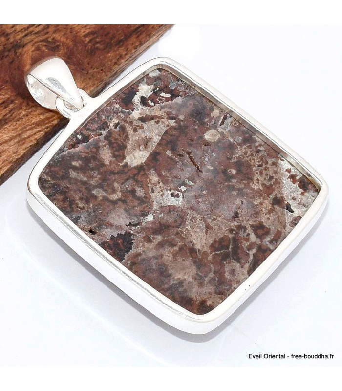 Pendentif Cavansite bleue Authentique – Bijou argent massif 925