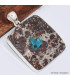 Grand Pendentif carré  en Cavansite sur roche-mère