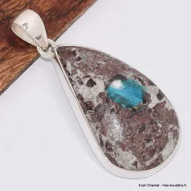 Pendentif Cavansite sur roche-mère - Pendentifs pierres naturelles
