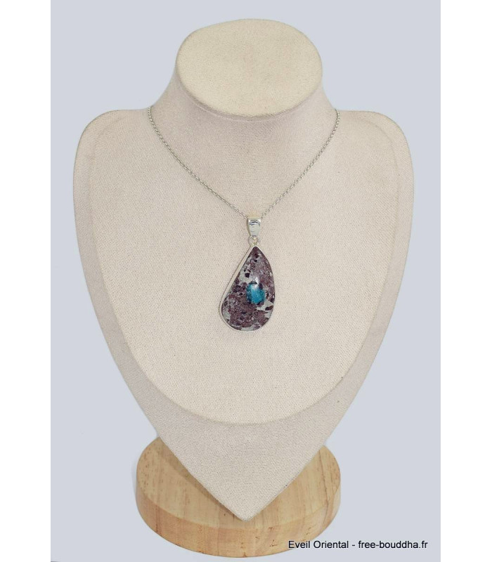 Pendentif Cavansite sur roche-mère