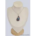 Pendentif Cavansite sur roche-mère - Pendentifs pierres naturelles