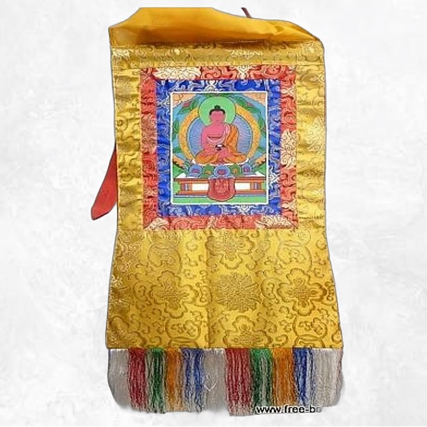 Tangka Bouddha Amitabha peint à la main – Art tibétain Népal