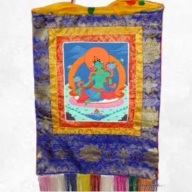 Thangka Tibétaine Tara Verte 44 x 73 cm - Thangkas tibétains