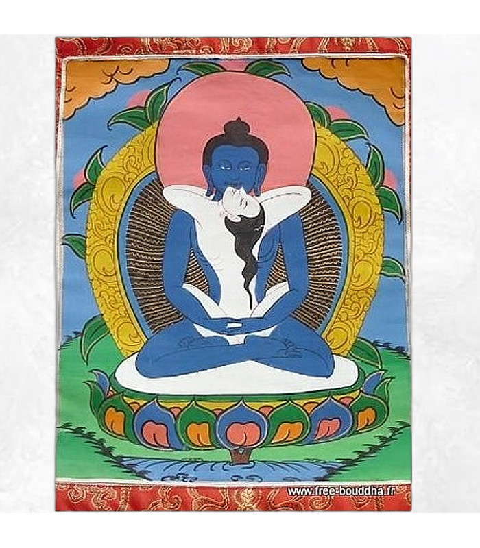 Thangka tibétain bouddhiste Samantabhadra - Peint à la main