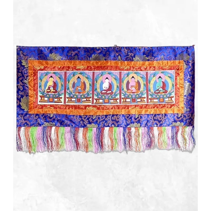 Thangka tibétain Pancha Bouddha – sagesse des cinq directions - Thangkas tibétains