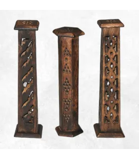 Porte encens tibétain Tour en bois (cône et bâtonnet) - Porte-encens tibétains