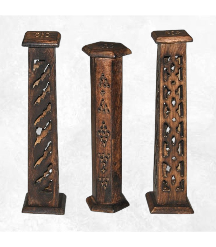 Porte-encens en bois pour cônes et bâtonnets indiens.