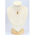 Pendentif Ambre Véritable – Pierre fossile rare en argent 925