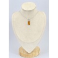 Pendentif Ambre naturel authentique de la Baltique et Argent 925

