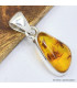 Pendentif en ambre baltique et argent 925, certifié.