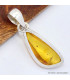 Pendentif ambre naturel argent 925