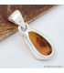 Bijou pendentif argent Ambre naturel