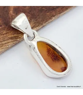Bijou pendentif argent Ambre naturel - Pendentifs pierres naturelles